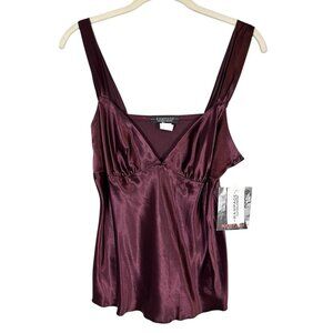 Rampage Silky Tank L Red Babydoll Festive Artsy Preppy Y2K Holiday Classic Chic
